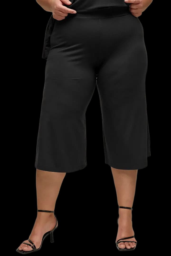 Ζιπ Κιλότ viscoze PLUS SIZE #1293 - Μαύρο