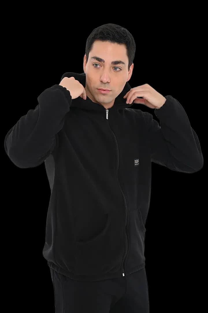 Ζακέτα fleece με κουκούλα #1375 -  6