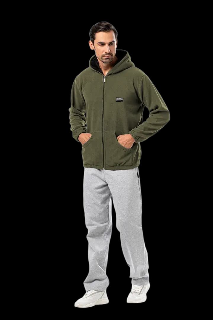 Ζακέτα fleece με κουκούλα #1375 -  3
