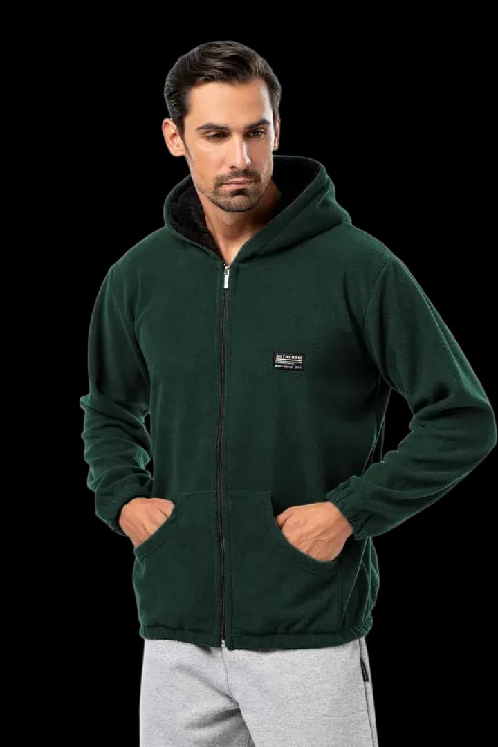 Ζακέτα fleece με κουκούλα #1375 - Κυπαρισσί
