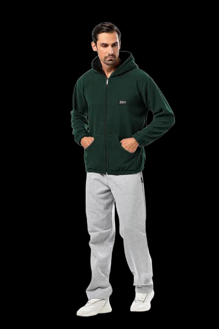 Ζακέτα fleece με κουκούλα #1375 -  3