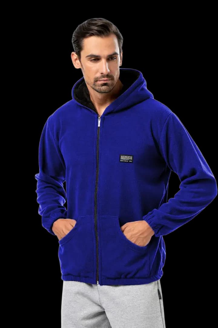 Ζακέτα fleece με κουκούλα #1375 - Ρουά