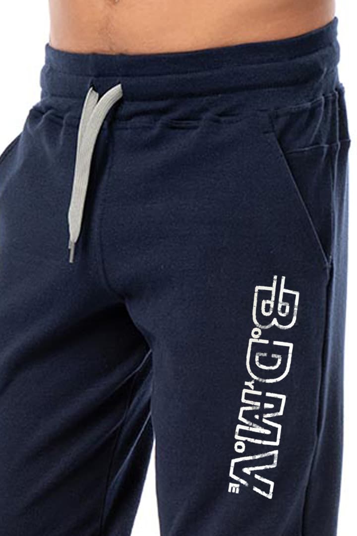 Παντελόνι με RIB μανσέτες και στάμπα #1425B - Μπλε -  2