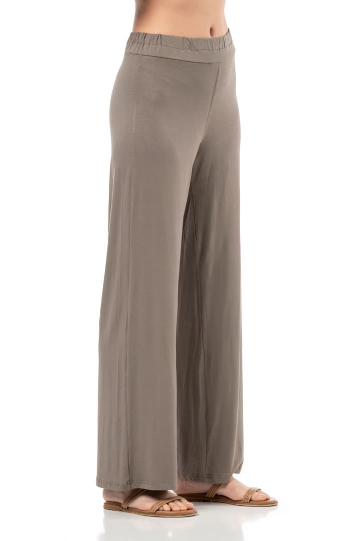  Παντελόνα viscose lycra ψιλή #1396 - Καφέ - Καφέ