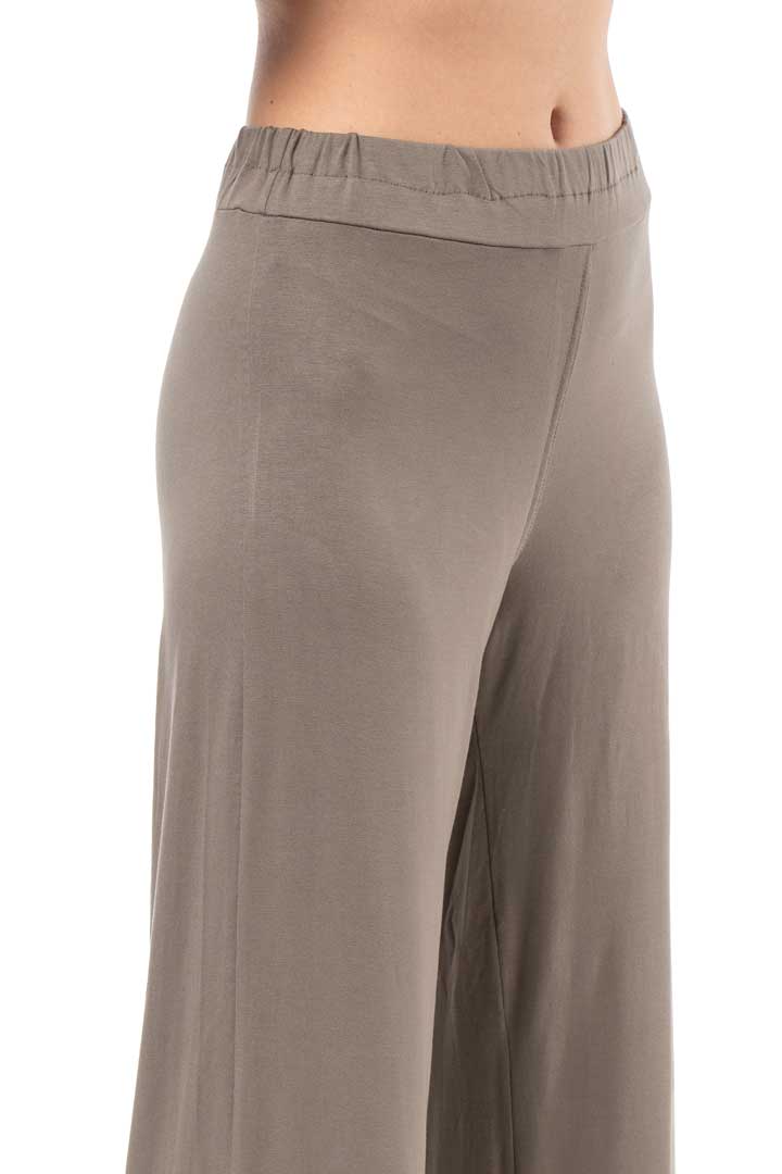  Παντελόνα viscose lycra ψιλή #1396 - Καφέ -  2