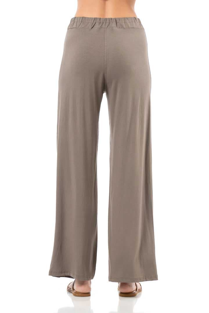  Παντελόνα viscose lycra ψιλή #1396 - Καφέ -  3