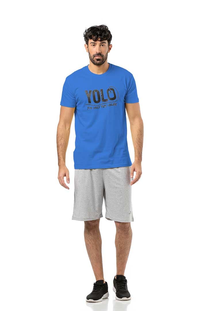 Μπλούζα μακό λαιμόκοψη και στάμπα #1336 YOLO - Ρουά -  2