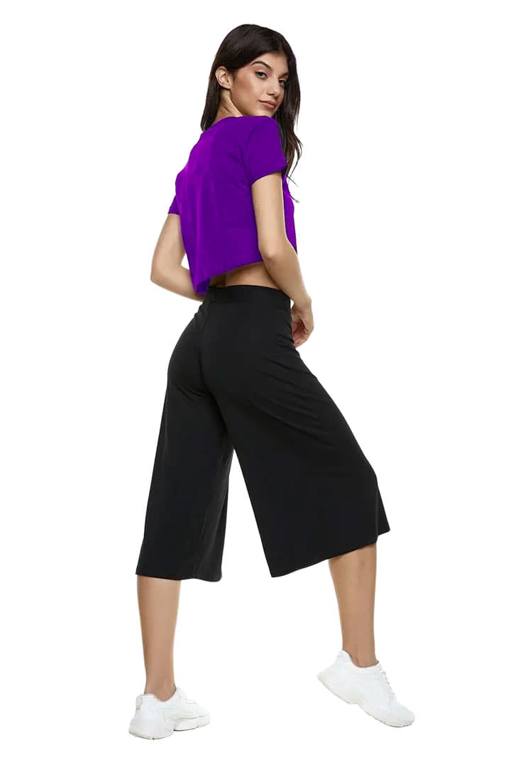  Μπλουζάκι μακό κοντό (CROP TOP) #1224 - Μωβ -  3