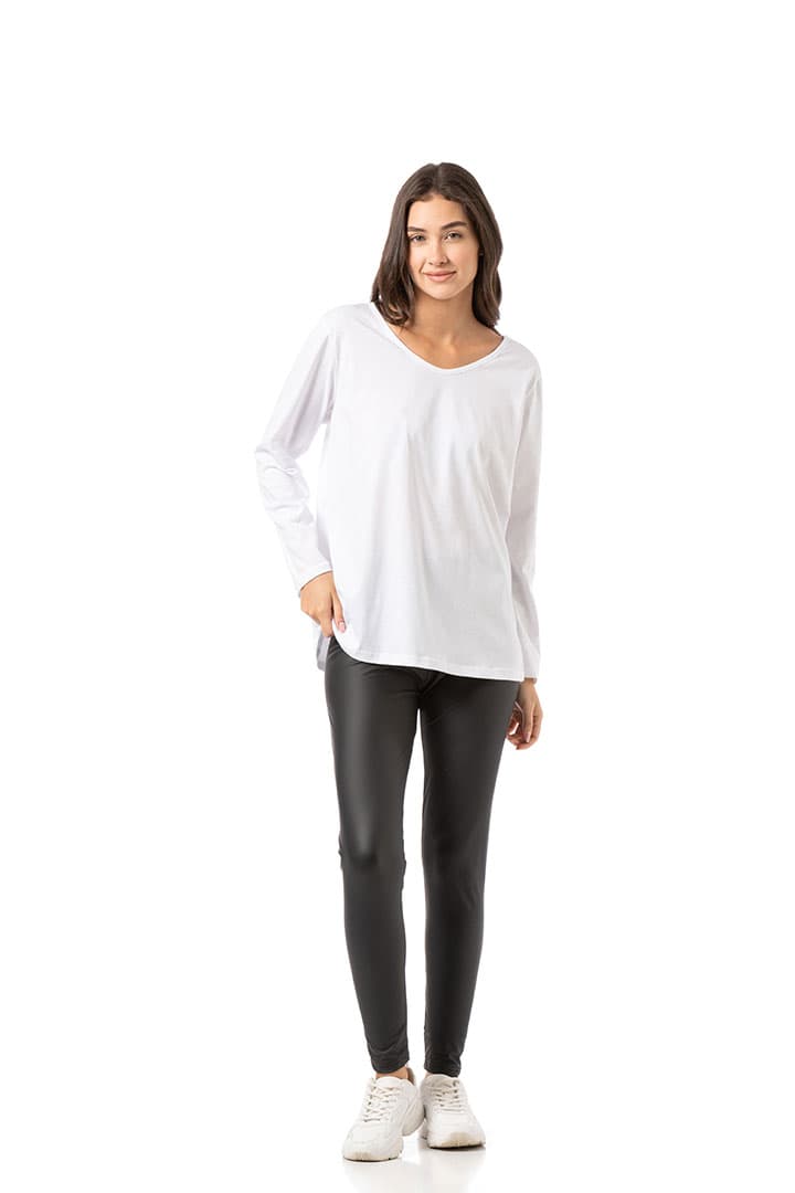Μπλούζα μακό πενιέ βαρύ Ve. #1502 - Λευκό -  4