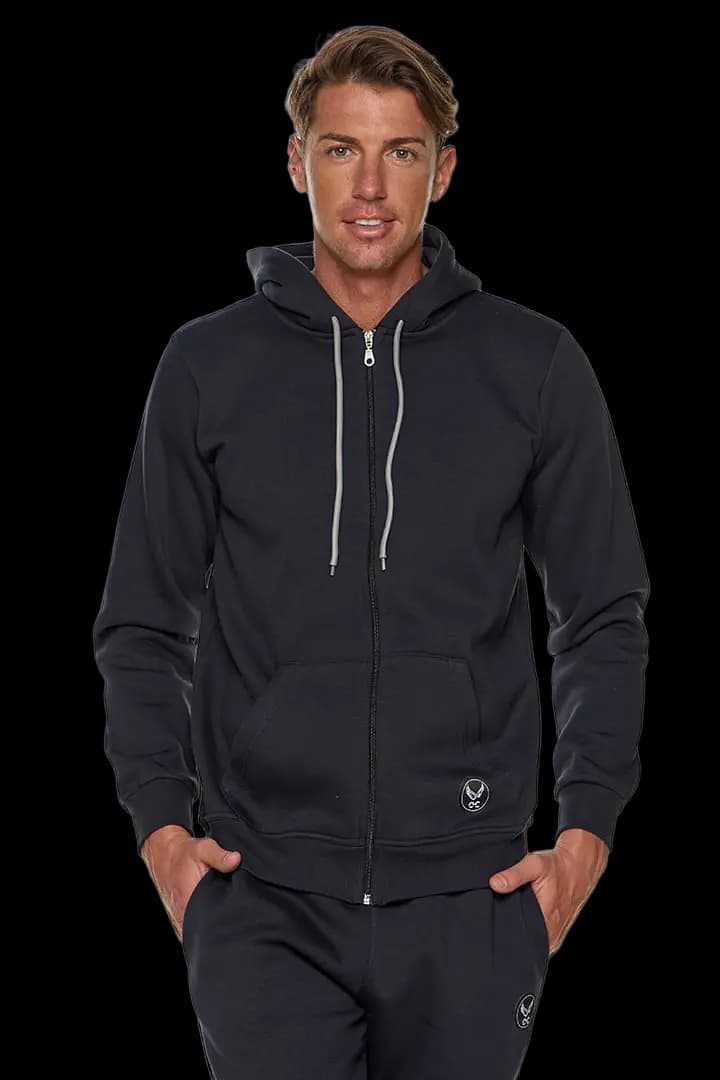 Ζακέτα UNISEX τρίκλωνη με κουκούλα #B002m - Μπλε