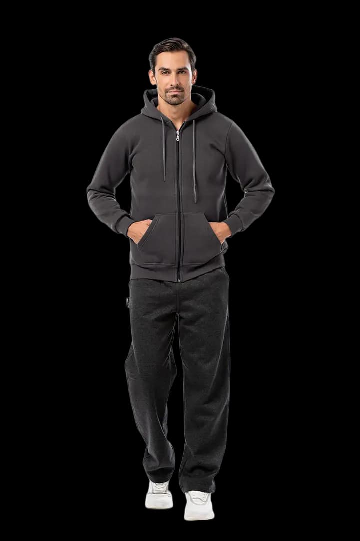 Ζακέτα UNISEX τρίκλωνη με κουκούλα #B002m -  3