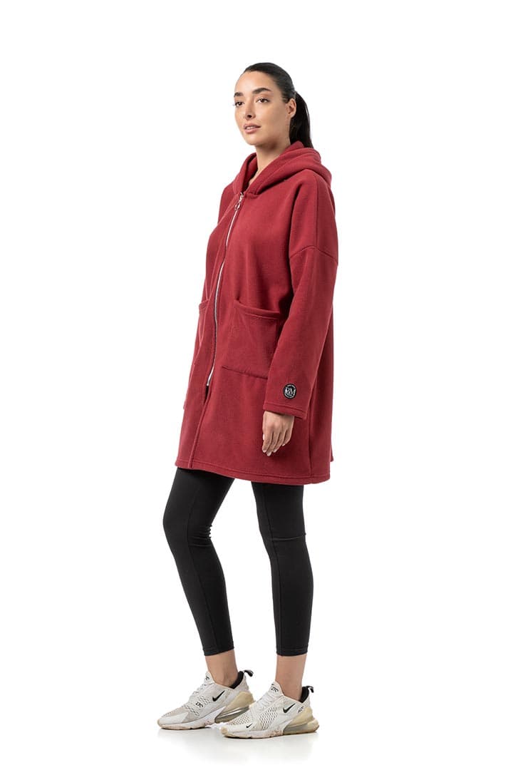 Ζακέτα fleece μακρυά με τσέπες #1474 -  3