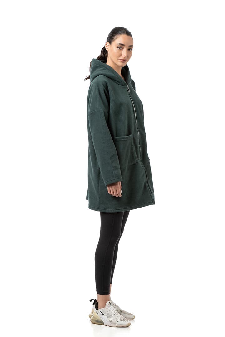 Ζακέτα fleece μακρυά με τσέπες #1474 -  4