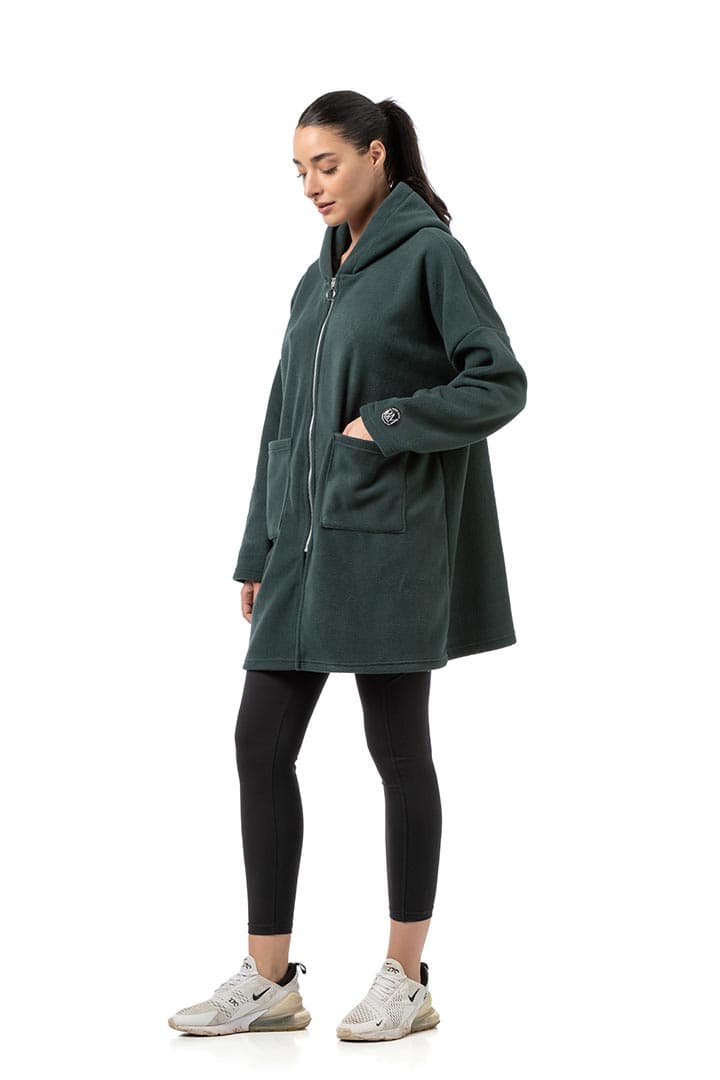 Ζακέτα fleece μακρυά με τσέπες #1474 -  2