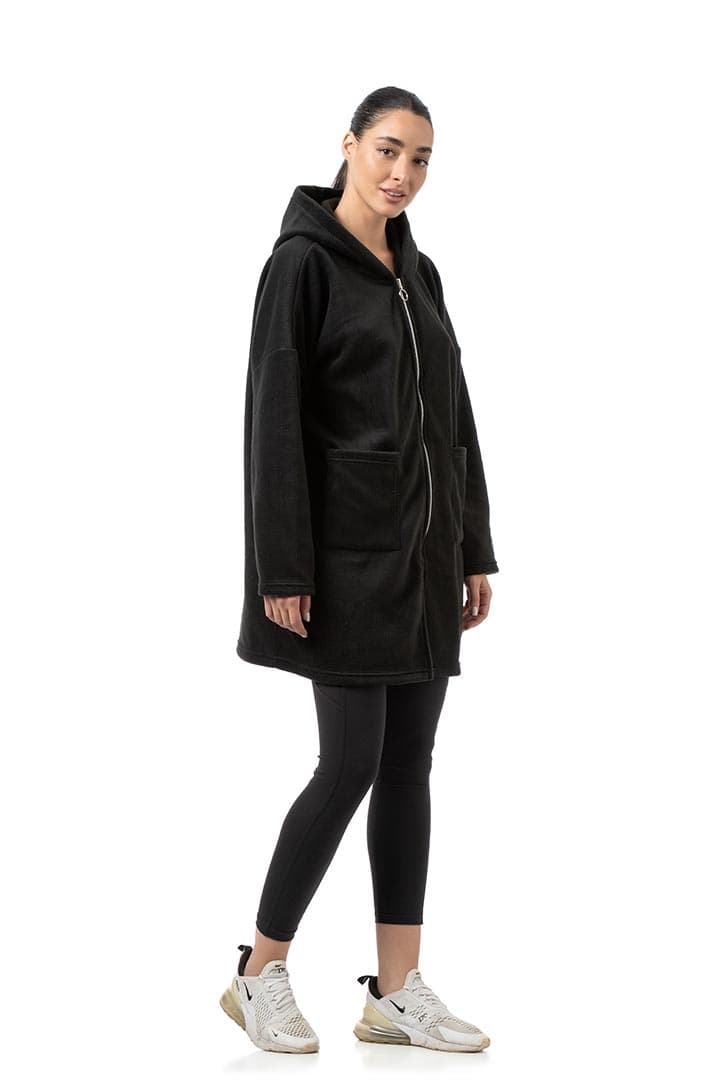 Ζακέτα fleece μακρυά με τσέπες #1474 -  2