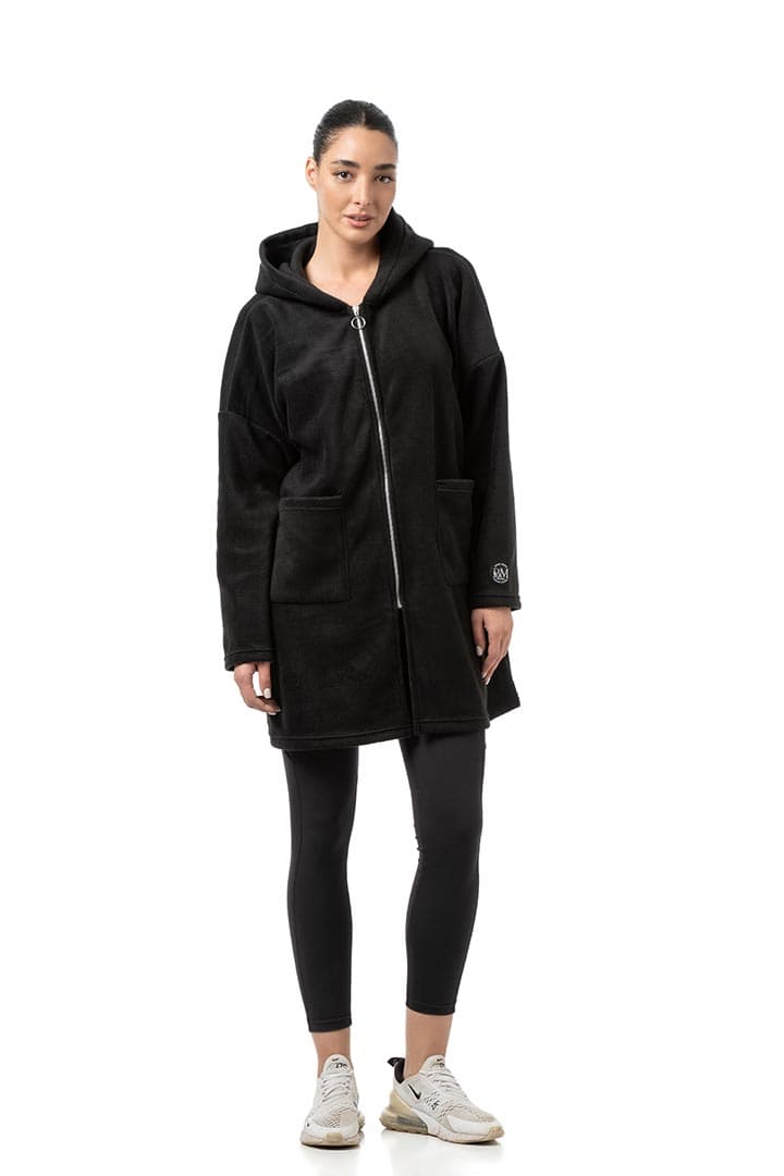 Ζακέτα fleece μακρυά με τσέπες #1474 -  4
