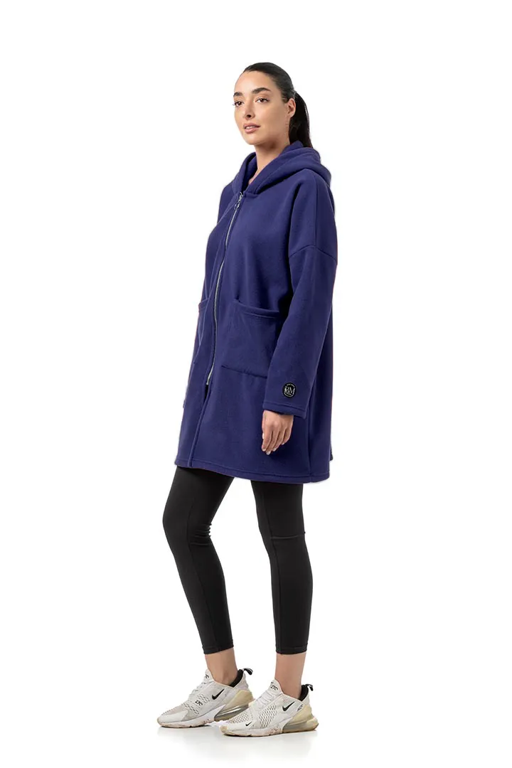 Ζακέτα fleece μακρυά με τσέπες #1474 -  2